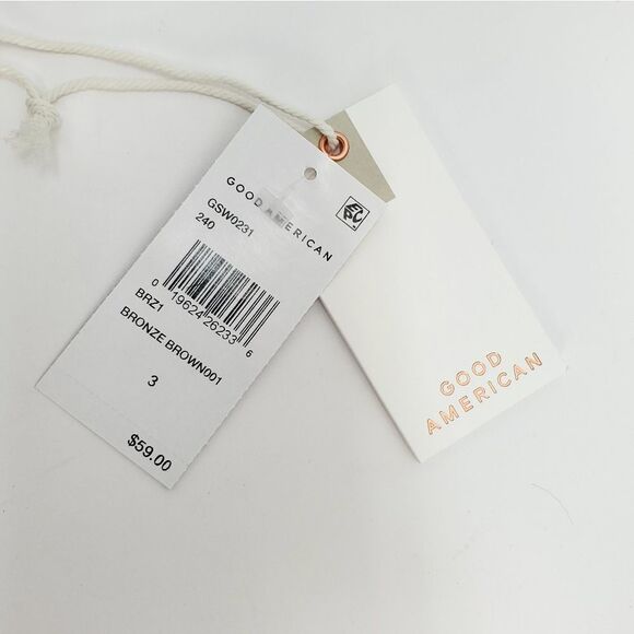 NWT GOOD AMERICAN Bronze Brown Always Fits Twist Bikini Top - Picture 12 of 14